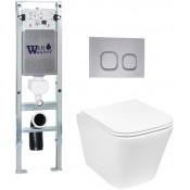 Подвесной унитаз с инсталляцией Weltwasser Amberg 350 ST / Gelbach 043 GL-WT / Amberg RD-CR 10000011847 белый глянцевый