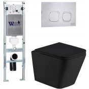 Подвесной унитаз с инсталляцией Weltwasser Amberg 350 ST / Gelbach 043 MT-BL / Amberg RD-MT CR 10000011972 черный матовый