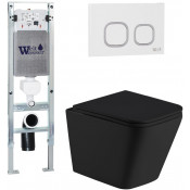 Подвесной унитаз с инсталляцией Weltwasser Amberg 350 ST / Gelbach 043 MT-BL / Amberg RD-WT 10000011973 черный матовый