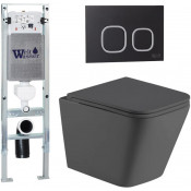 Подвесной унитаз с инсталляцией Weltwasser Amberg 350 ST / Gelbach 043 MT-GR / Amberg RD-BL 10000012010 серый матовый
