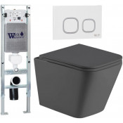 Подвесной унитаз с инсталляцией Weltwasser Amberg 350 ST / Gelbach 043 MT-GR / Amberg RD-WT 10000012013 серый матовый