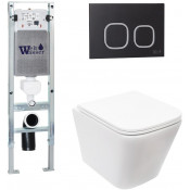 Подвесной унитаз с инсталляцией Weltwasser Amberg 350 ST / Gelbach 043 MT-WT / Amberg RD-BL 10000011886 белый матовый