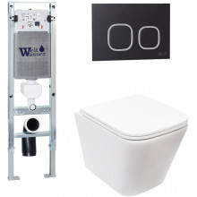 Подвесной унитаз с инсталляцией Weltwasser Amberg 350 ST / Gelbach 043 MT-WT / Amberg RD-BL 10000011886 белый матовый