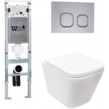 Подвесной унитаз с инсталляцией Weltwasser Amberg 350 ST / Gelbach 043 MT-WT / Amberg RD-CR 10000011887 белый матовый