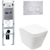 Подвесной унитаз с инсталляцией Weltwasser Amberg 350 ST / Gelbach 043 MT-WT / Amberg RD-MT CR 10000011888 белый матовый