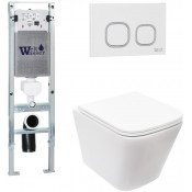 Подвесной унитаз с инсталляцией Weltwasser Amberg 350 ST / Gelbach 043 MT-WT / Amberg RD-WT 10000011889 белый матовый