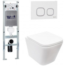 Подвесной унитаз с инсталляцией Weltwasser Amberg 350 ST / Gelbach 043 MT-WT / Amberg RD-WT 10000011889 белый матовый
