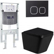 Подвесной унитаз с инсталляцией Weltwasser Amberg 497 ST / Gelbach 043 GL-BL / Amberg RD-BL 10000011936 черный глянцевый