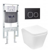 Подвесной унитаз с инсталляцией Weltwasser Amberg 497 ST / Gelbach 043 GL-WT / Amberg RD-BL 10000011856 белый глянцевый