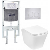 Подвесной унитаз с инсталляцией Weltwasser Amberg 497 ST / Gelbach 043 GL-WT / Amberg RD-MT CR 10000011858 белый глянцевый