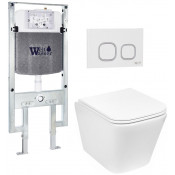 Подвесной унитаз с инсталляцией Weltwasser Amberg 497 ST / Gelbach 043 GL-WT / Amberg RD-WT 10000011859 белый глянцевый