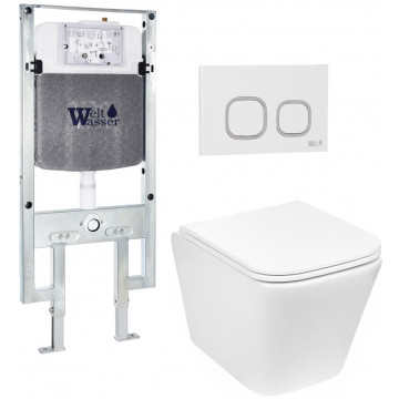 Подвесной унитаз с инсталляцией Weltwasser Amberg 497 ST / Gelbach 043 GL-WT / Amberg RD-WT 10000011859 белый глянцевый