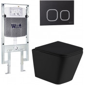 Подвесной унитаз с инсталляцией Weltwasser Amberg 497 ST / Gelbach 043 MT-BL / Amberg RD-BL 10000011980 черный матовый