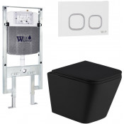 Подвесной унитаз с инсталляцией Weltwasser Amberg 497 ST / Gelbach 043 MT-BL / Amberg RD-WT 10000011983 черный матовый