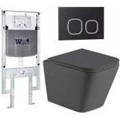 Подвесной унитаз с инсталляцией Weltwasser Amberg 497 ST / Gelbach 043 MT-GR / Amberg RD-BL 10000012020 серый матовый