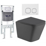 Подвесной унитаз с инсталляцией Weltwasser Amberg 497 ST / Gelbach 043 MT-GR / Amberg RD-WT 10000012023 серый матовый