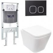 Подвесной унитаз с инсталляцией Weltwasser Amberg 497 ST / Gelbach 043 MT-WT / Amberg RD-BL 10000011896 белый матовый