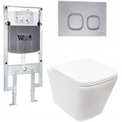 Подвесной унитаз с инсталляцией Weltwasser Amberg 497 ST / Gelbach 043 MT-WT / Amberg RD-CR 10000011897 белый матовый