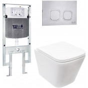 Подвесной унитаз с инсталляцией Weltwasser Amberg 497 ST / Gelbach 043 MT-WT / Amberg RD-MT CR 10000011898 белый матовый