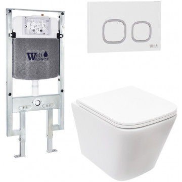 Подвесной унитаз с инсталляцией Weltwasser Amberg 497 ST / Gelbach 043 MT-WT / Amberg RD-WT 10000011899 белый матовый