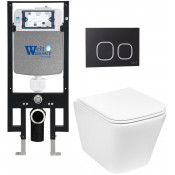 Подвесной унитаз с инсталляцией Weltwasser Amberg 497 / Gelbach 043 GL-WT / Amberg RD-BL 10000011851 белый глянцевый