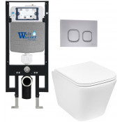 Подвесной унитаз с инсталляцией Weltwasser Amberg 497 / Gelbach 043 GL-WT / Amberg RD-CR 10000011852 белый глянцевый