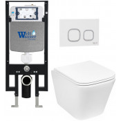 Подвесной унитаз с инсталляцией Weltwasser Amberg 497 / Gelbach 043 GL-WT / Amberg RD-WT 10000011854 белый глянцевый