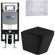 Подвесной унитаз с инсталляцией Weltwasser Amberg 497 / Gelbach 043 MT-BL / Amberg RD-MT CR 10000011977 черный матовый