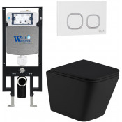 Подвесной унитаз с инсталляцией Weltwasser Amberg 497 / Gelbach 043 MT-BL / Amberg RD-WT 10000011978 черный матовый