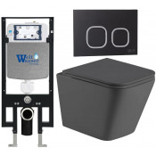 Подвесной унитаз с инсталляцией Weltwasser Amberg 497 / Gelbach 043 MT-GR / Amberg RD-BL 10000012015 серый матовый