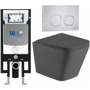 Подвесной унитаз с инсталляцией Weltwasser Amberg 497 / Gelbach 043 MT-GR / Amberg RD-CR 10000012016 серый матовый
