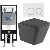 Подвесной унитаз с инсталляцией Weltwasser Amberg 497 / Gelbach 043 MT-GR / Amberg RD-WT 10000012018 серый матовый