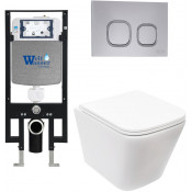 Подвесной унитаз с инсталляцией Weltwasser Amberg 497 / Gelbach 043 MT-WT / Amberg RD-CR 10000011892 белый матовый