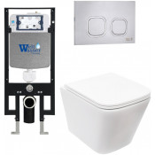 Подвесной унитаз с инсталляцией Weltwasser Amberg 497 / Gelbach 043 MT-WT / Amberg RD-MT CR 10000011893 белый матовый