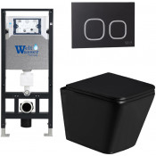 Подвесной унитаз с инсталляцией Weltwasser Amberg 506 / Gelbach 043 GL-BL / Amberg RD-BL 10000011941 черный глянцевый