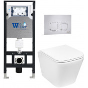 Подвесной унитаз с инсталляцией Weltwasser Amberg 506 / Gelbach 043 GL-WT / Amberg RD-MT CR 10000011863 белый глянцевый
