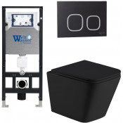 Подвесной унитаз с инсталляцией Weltwasser Amberg 506 / Gelbach 043 MT-BL / Amberg RD-BL 10000011985 черный матовый