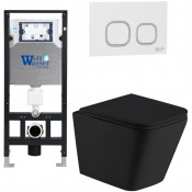 Подвесной унитаз с инсталляцией Weltwasser Amberg 506 / Gelbach 043 MT-BL / Amberg RD-WT 10000011988 черный матовый