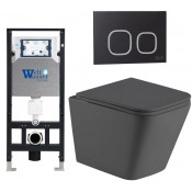 Подвесной унитаз с инсталляцией Weltwasser Amberg 506 / Gelbach 043 MT-GR / Amberg RD-BL 10000012025 серый матовый