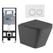 Подвесной унитаз с инсталляцией Weltwasser Amberg 506 / Gelbach 043 MT-GR / Amberg RD-WT 10000012028 серый матовый