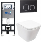 Подвесной унитаз с инсталляцией Weltwasser Amberg 506 / Gelbach 043 MT-WT / Amberg RD-BL 10000011901 белый матовый