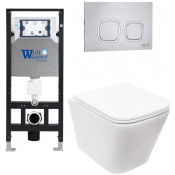 Подвесной унитаз с инсталляцией Weltwasser Amberg 506 / Gelbach 043 MT-WT / Amberg RD-CR 10000011902 белый матовый