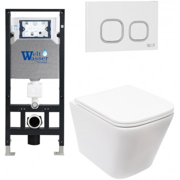 Подвесной унитаз с инсталляцией Weltwasser Amberg 506 / Gelbach 043 MT-WT / Amberg RD-WT 10000011904 белый матовый