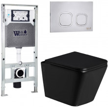 Подвесной унитаз с инсталляцией Weltwasser Amberg 506 ST / Gelbach 043 GL-BL / Amberg RD-MT CR 10000011948 черный глянцевый