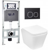 Подвесной унитаз с инсталляцией Weltwasser Amberg 506 ST / Gelbach 043 GL-WT / Amberg RD-BL 10000011866 белый глянцевый