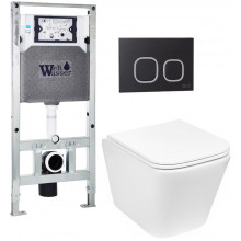 Подвесной унитаз с инсталляцией Weltwasser Amberg 506 ST / Gelbach 043 GL-WT / Amberg RD-BL 10000011866 белый глянцевый