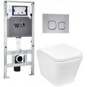 Подвесной унитаз с инсталляцией Weltwasser Amberg 506 ST / Gelbach 043 GL-WT / Amberg RD-CR 10000011867 белый глянцевый