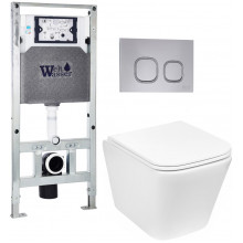 Подвесной унитаз с инсталляцией Weltwasser Amberg 506 ST / Gelbach 043 GL-WT / Amberg RD-CR 10000011867 белый глянцевый