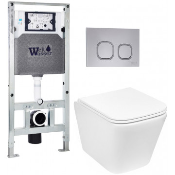 Подвесной унитаз с инсталляцией Weltwasser Amberg 506 ST / Gelbach 043 GL-WT / Amberg RD-CR 10000011867 белый глянцевый