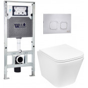 Подвесной унитаз с инсталляцией Weltwasser Amberg 506 ST / Gelbach 043 GL-WT / Amberg RD-MT CR 10000011868 белый глянцевый